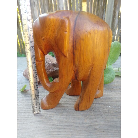 Vintage Hardwood Elephant // Decorative Wood Figurine - Picture 10 of 10